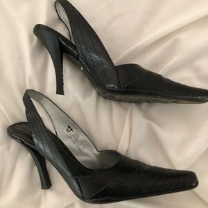 Diverse Black Slingback Heels